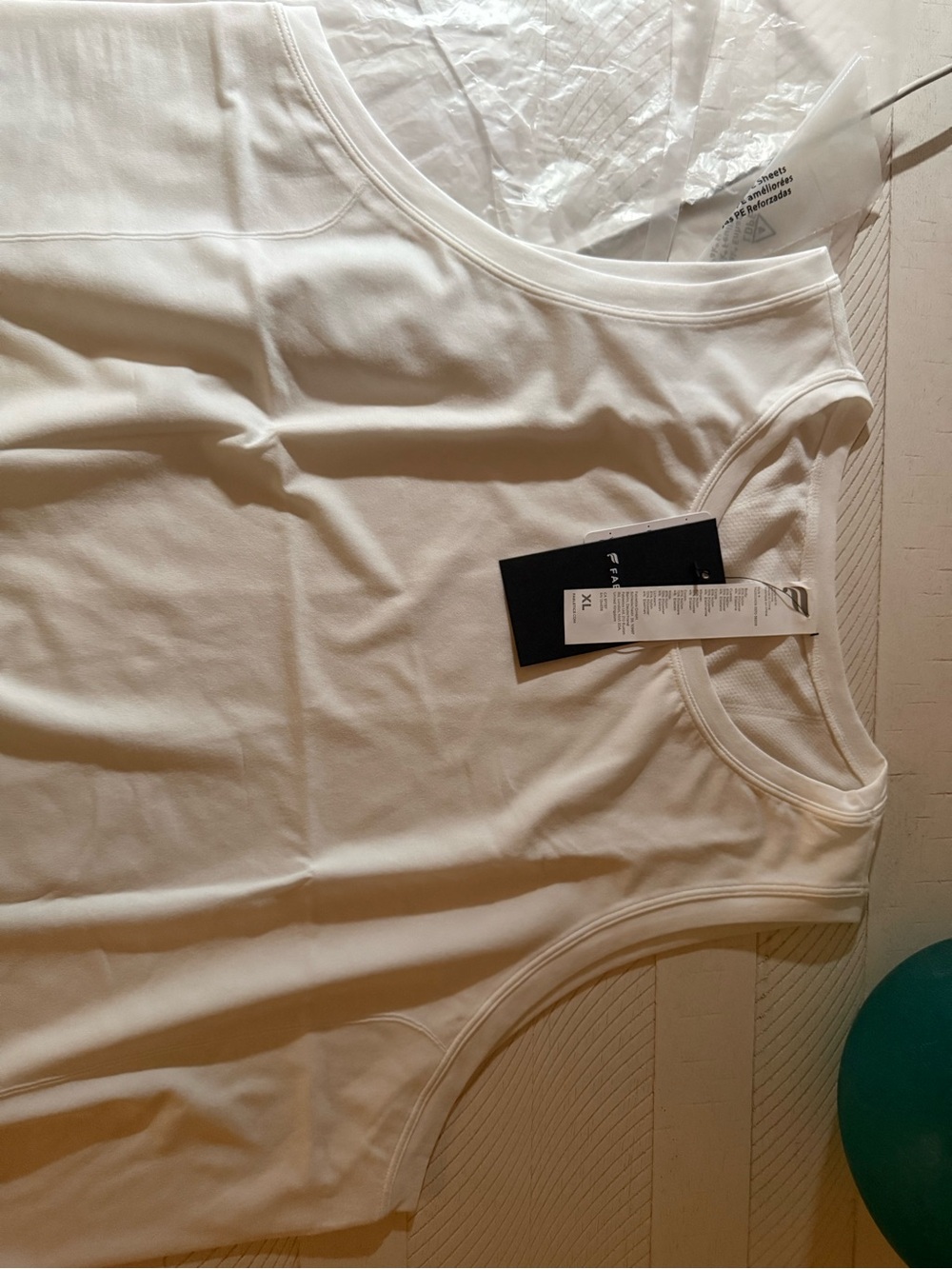 Fabletics White Boat Neck Performance Tank